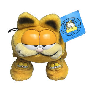 Vintage Garfield Plush Stuffed Animal DAKIN 1981 My Favorite Slippers w/ TAG